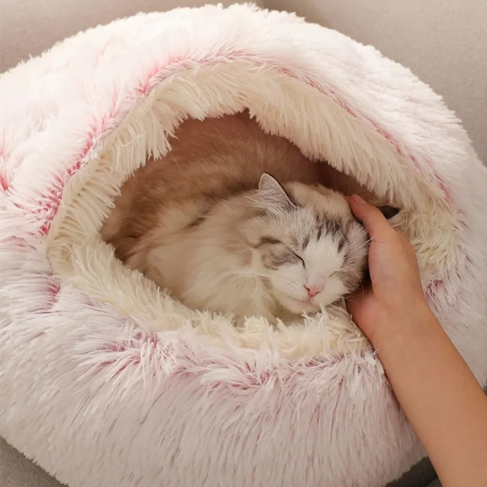 Peluche douce avec housse pour chat
