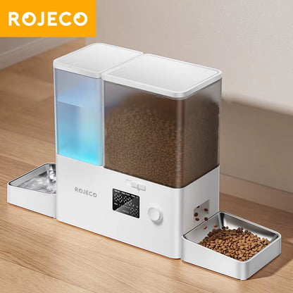 Mangeoire automatique pour chien avec fontaine d'eau