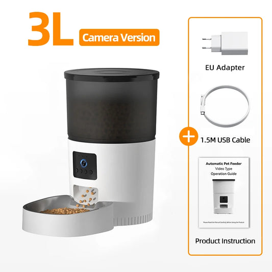 Mangeoire automatique pour chat avec caméra vidéo et distributeur de nourriture